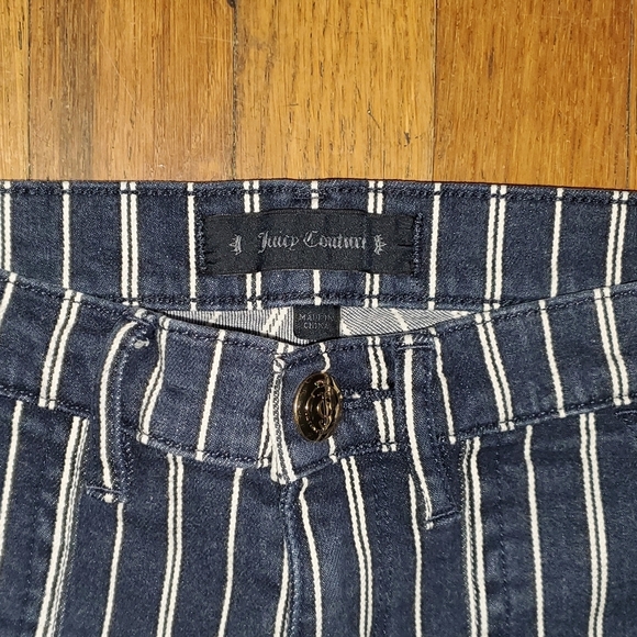 Juicy Couture Navy Striped Straight Crop Jeans - Picture 2 of 14